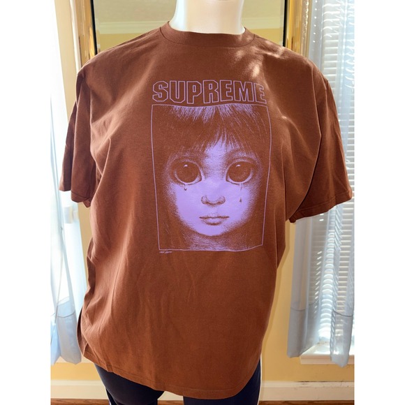 Supreme Other - Supreme Margaret Keane Teardrop Tee Brown Purple XL FW23 Big Eyes Graphic Tee